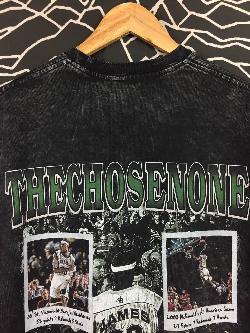NBA LeBron James Irish 23 The Chosen One Washed Black Rap Tees Size US S / EU 44-46 / 1 - 6 Thumbnail