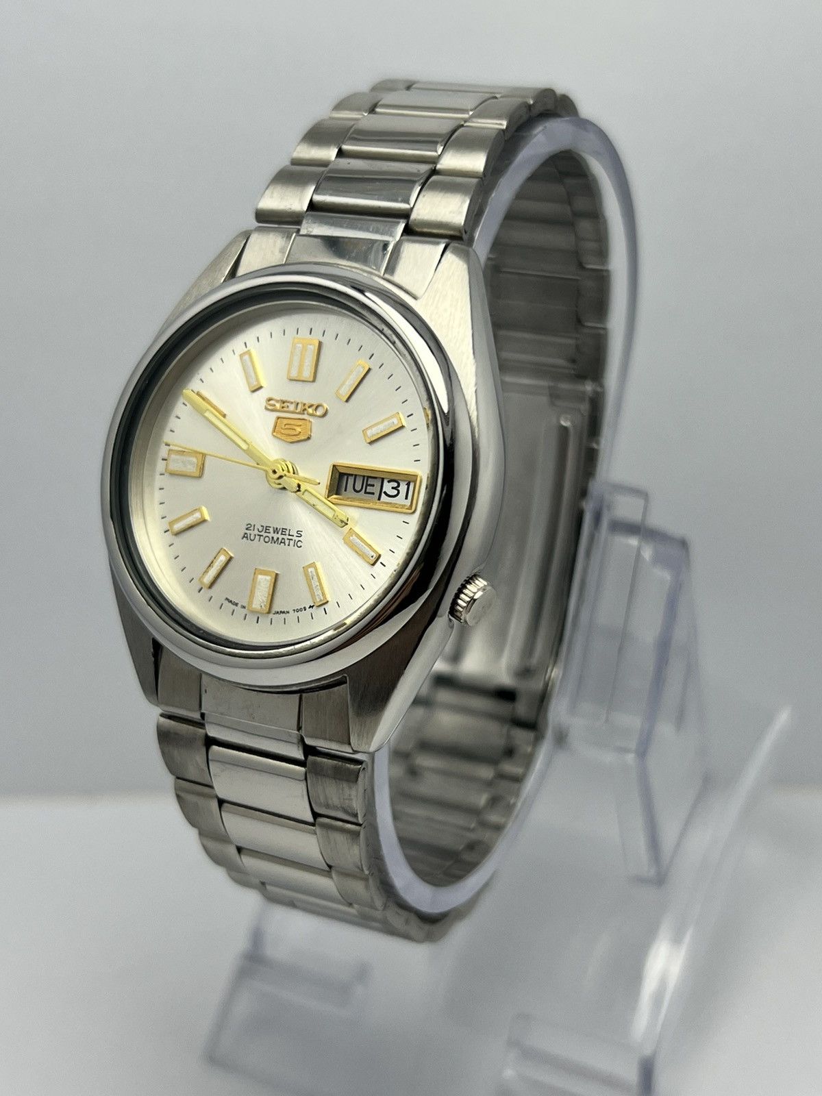 Seiko Seiko 5 Automatic Vintage Wrist Watch Day/Date Japan Size 36 - 2 Thumbnail