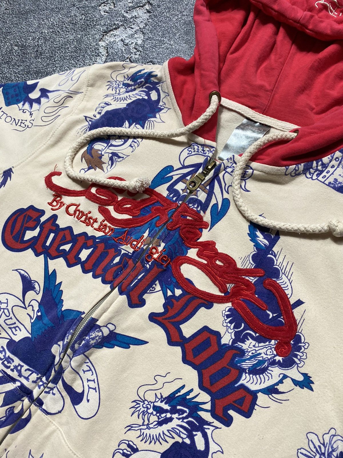 Christian Audigier × Ed Hardy Vintage ED HARDY by Christian Audigier shirt hoodie Size L / US 10 / IT 46 - 7 Thumbnail