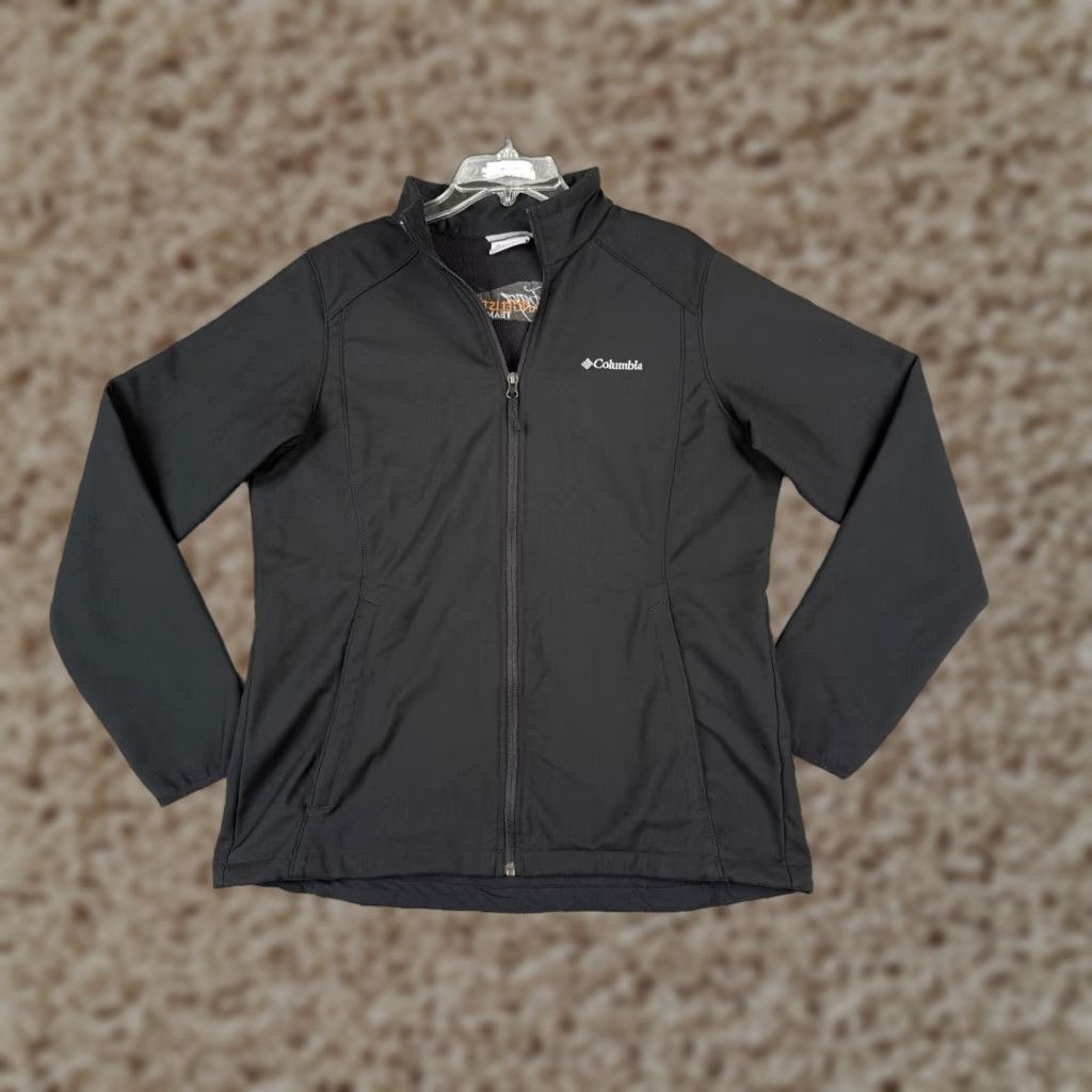 Vintage Columbia Jacket Womens Large Black Full Zip Shoftshell Christian Religious Size L / US 10 / IT 46 - 1 Thumbnail
