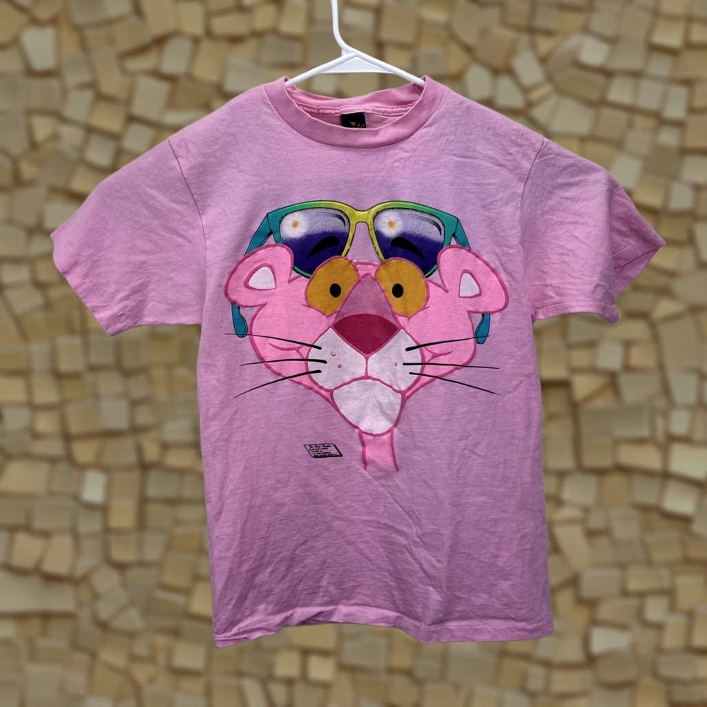 Anvil VINTAGE Pink Panther T Shirt 80s 1988 Anvil Knit Cotton Crew Neck Short Sleeve Large Pink Unisex Adults Size US L / EU 52-54 / 3 - 1 Thumbnail
