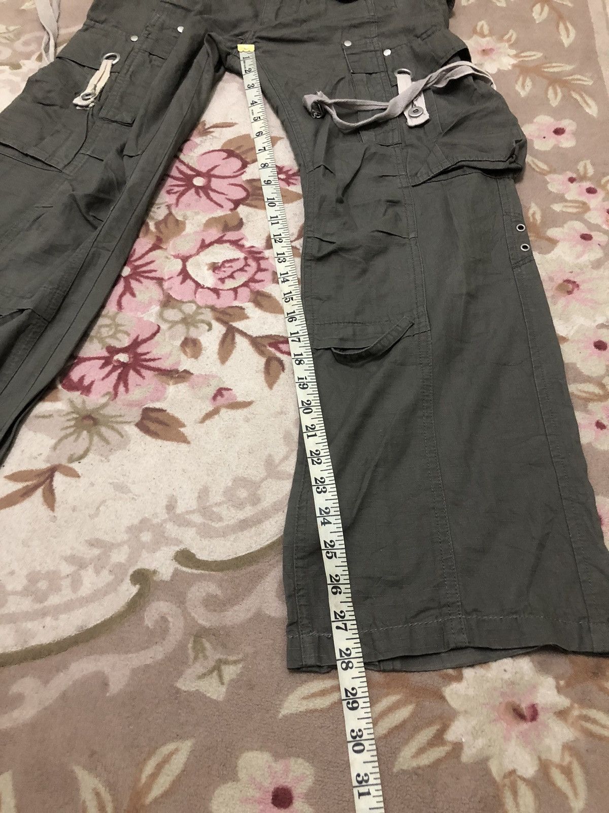 Japanese Brand Y2K Cargo Pants with Straps – Dark Grey Utility Streetwear Size US 31 - 17 Thumbnail