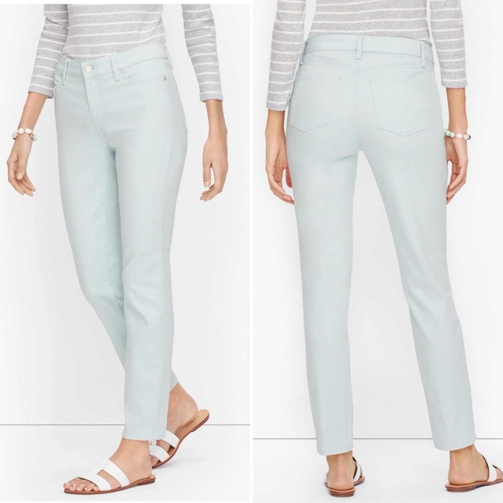 Robert Talbott TALBOTS Slim Ankle Jean Women’s size 6 Pale Blue Green Size 28" / US 6 / IT 42 - 1 Thumbnail