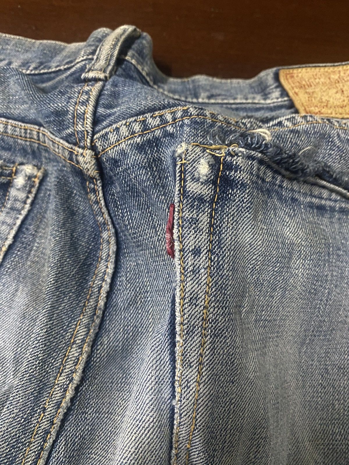 Warehouse Vintage PHERROWS distressed denim wide leg selvedge Size US 34 / EU 50 - 14 Thumbnail