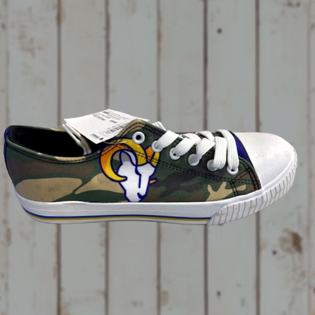 Vintage FOCO Los Angeles Rams Womens Low Top Camo Canvas Shoe Size 9 Brand New Size M / US 6-8 / IT 42-44 - 1 Thumbnail
