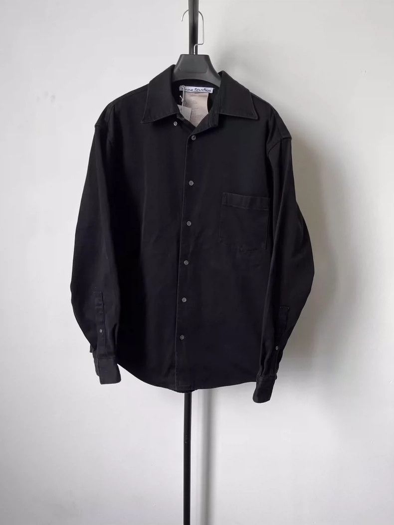 Acne Studios Acne Studios Black solid-color lapel zipper long-sleeved j Size US M / EU 48-50 / 2 - 1 Thumbnail