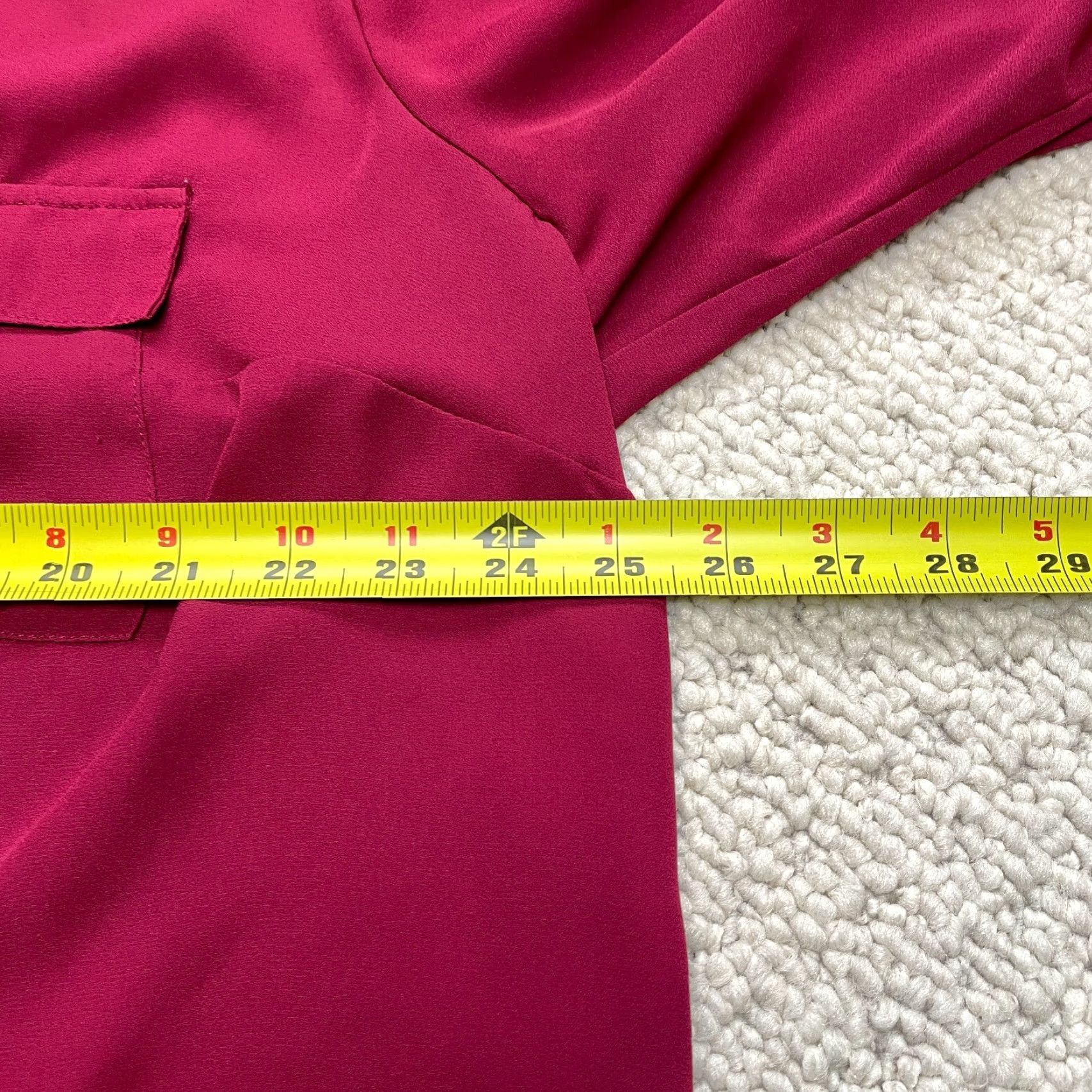 Torrid Torrid Blouse Top Womens 2X Red Roll Tab Sleeve Pockets Polyester V-Neck Button Casual Knit 3/4 Sleeve Plus Size Size XXL / US 16-18 / IT 52-54 - 7 Thumbnail
