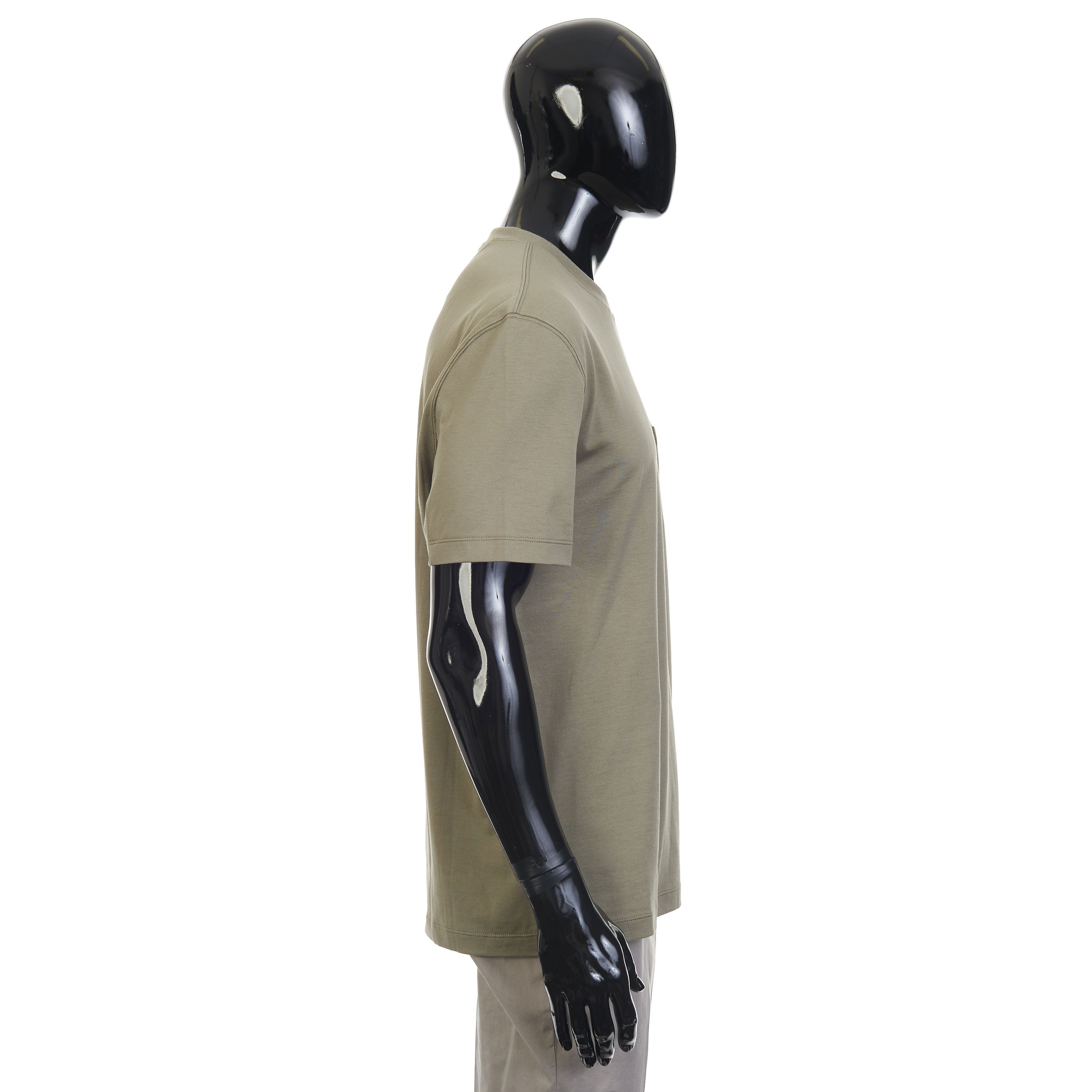 Brunello Cucinelli Khaki Cotton Jersey Crew neck Tshirt With Chestpocket Size US L / EU 52-54 / 3 - 7 Thumbnail