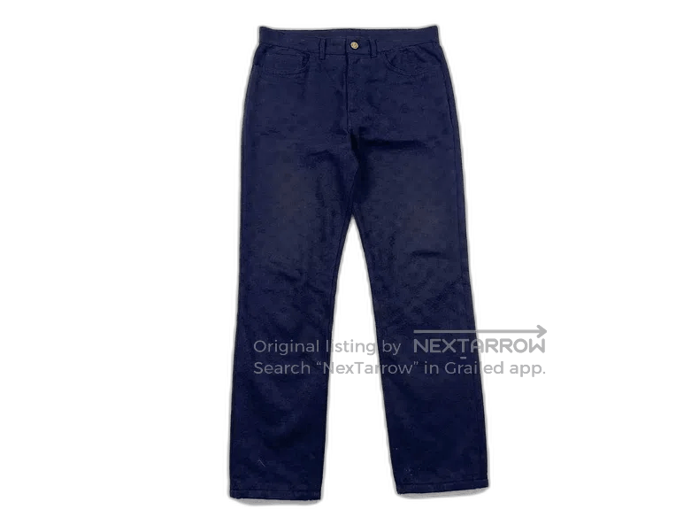 Louis Vuitton LV Presbyterian dark ink leather jeans.