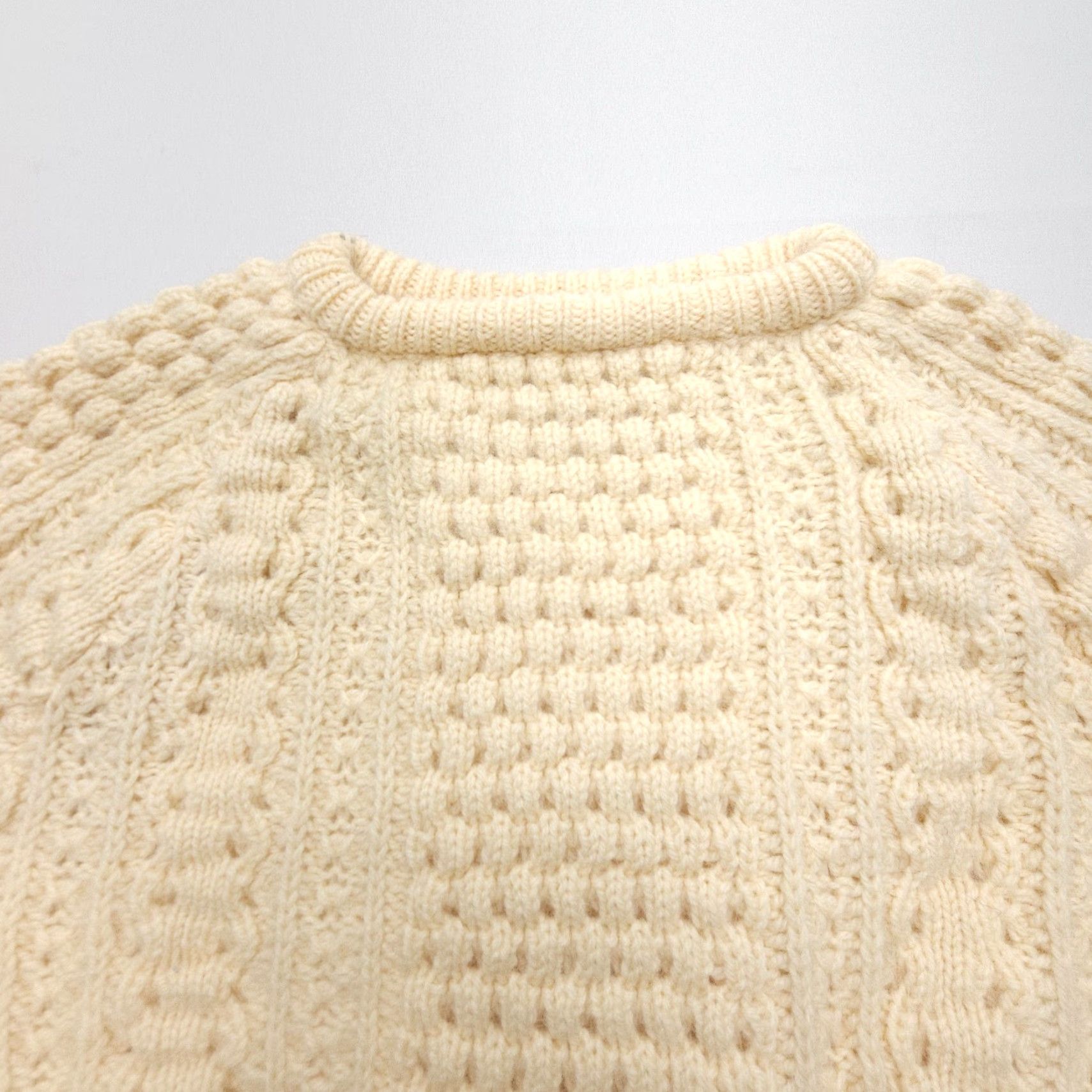 Vintage Forge House Knitwear Wool Sweater Womens XL Heavyweight Cable Knit Ireland Ivory Pullover - London Theme, Knit, Cold Weather Women XL Size XL / US 12-14 / IT 48-50 - 4 Thumbnail