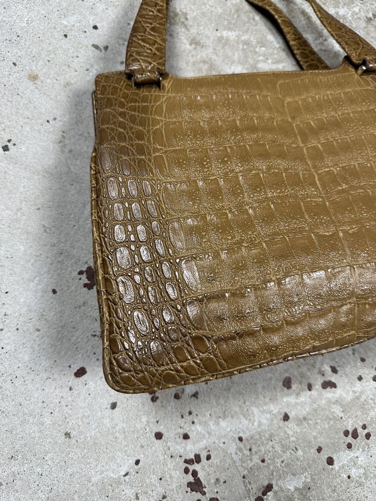 Vintage Vintage 90s Crocodile Genuine Leather Snake Print Hand Bag Size ONE SIZE - 8 Thumbnail
