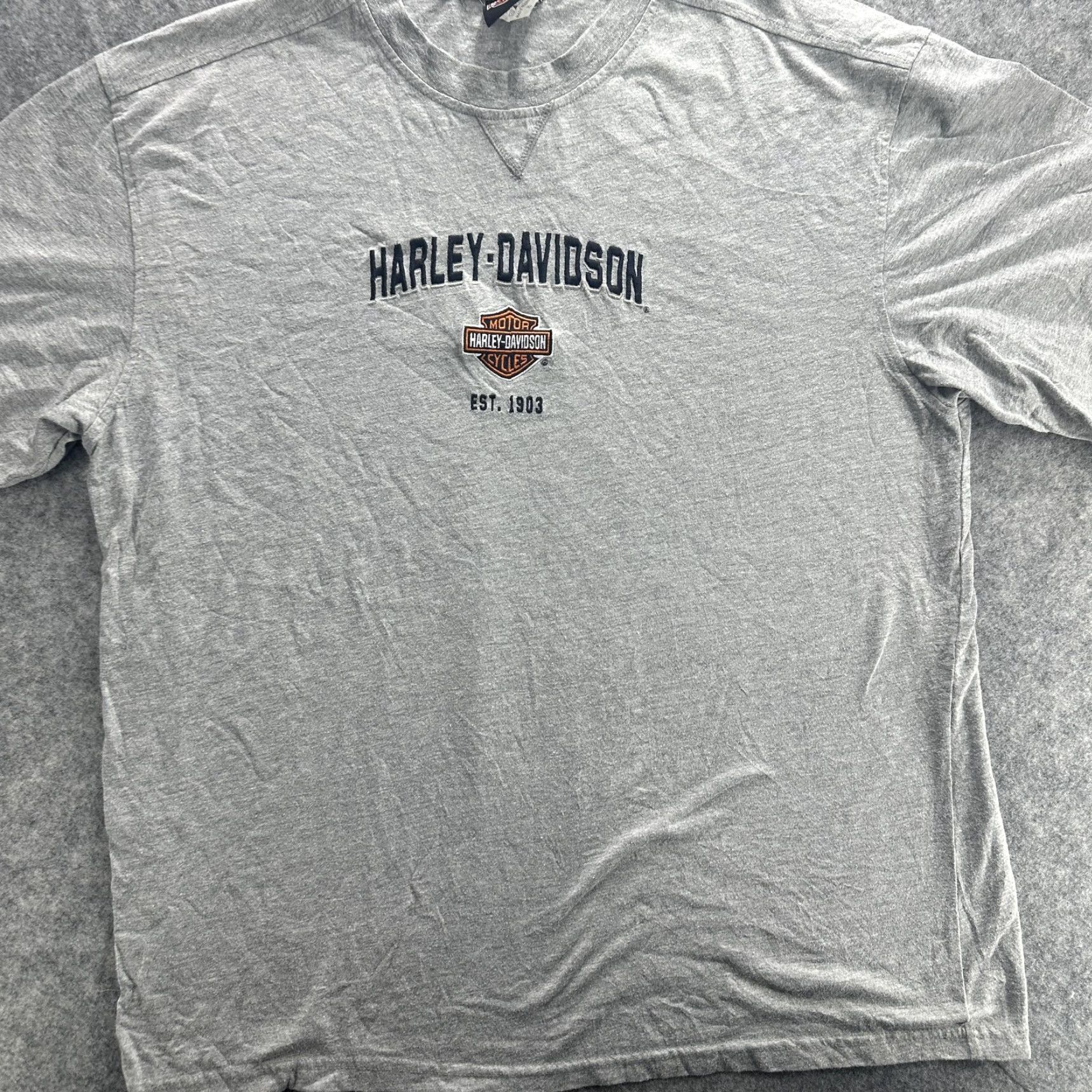 Harley Davidson VINTAGE/ Harley-Davidson Shirt Mens XL Gray Atlanta Georgia Bar Shield Tee Motorcycle Biker Logo Size US XL / EU 56 / 4 - 2 Thumbnail