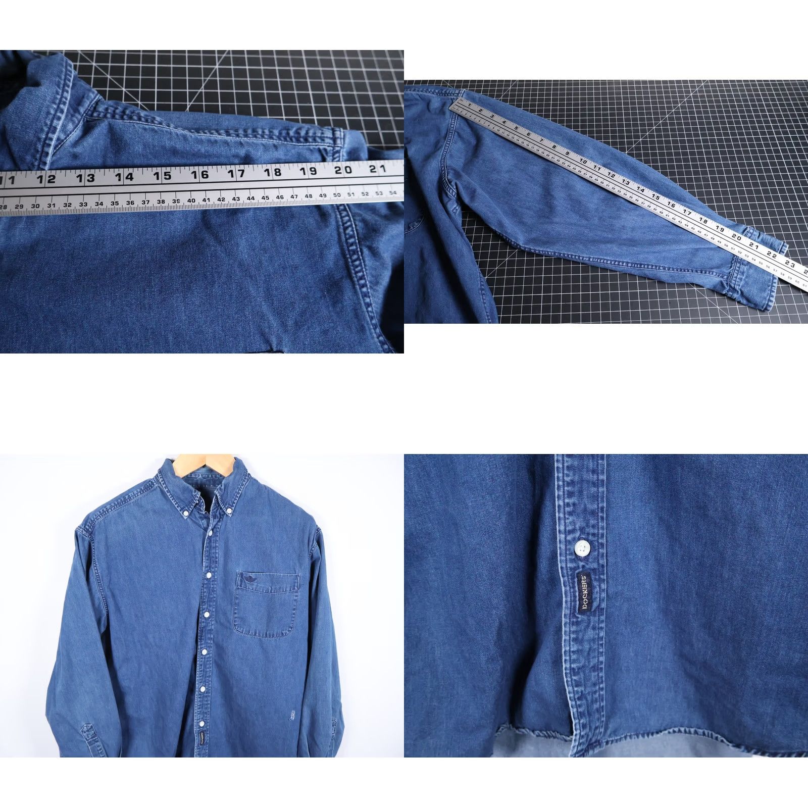 Dockers VINTAGE Dockers Oversized Denim Shirt Men Large Blue Distressed 90s VTG Grunge Shirt Hardcover? Size US L / EU 52-54 / 3 - 8 Thumbnail