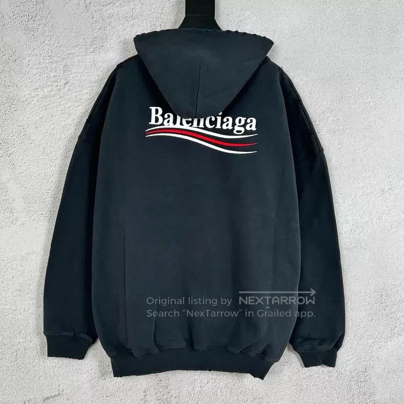Balenciaga Balenciaga Coke Wave Lettering Embroidered Hooded Sweatshi Size US M / EU 48-50 / 2 - 2 Thumbnail