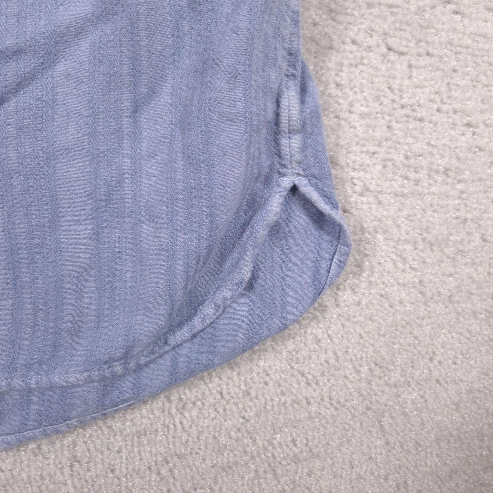 Vintage Chico's Blouse Womens 1 Blue Stripe Collared Dolman Short Sleeve Linen Top Shirt Casual Summer Womens Size XS / US 0-2 / IT 36-38 - 5 Thumbnail