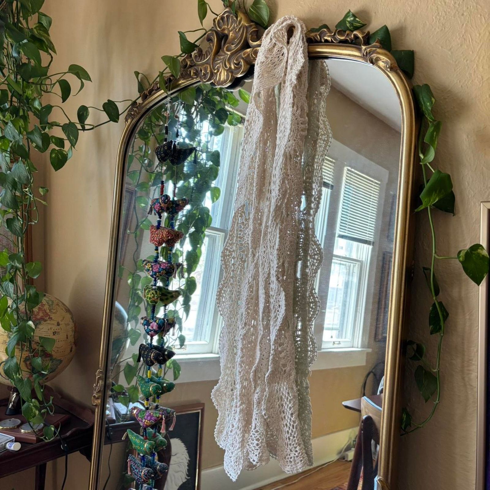 Other Vintage Doily Crochet Scarf Cottagecore Dainty Feminine Size ONE SIZE - 2 Thumbnail