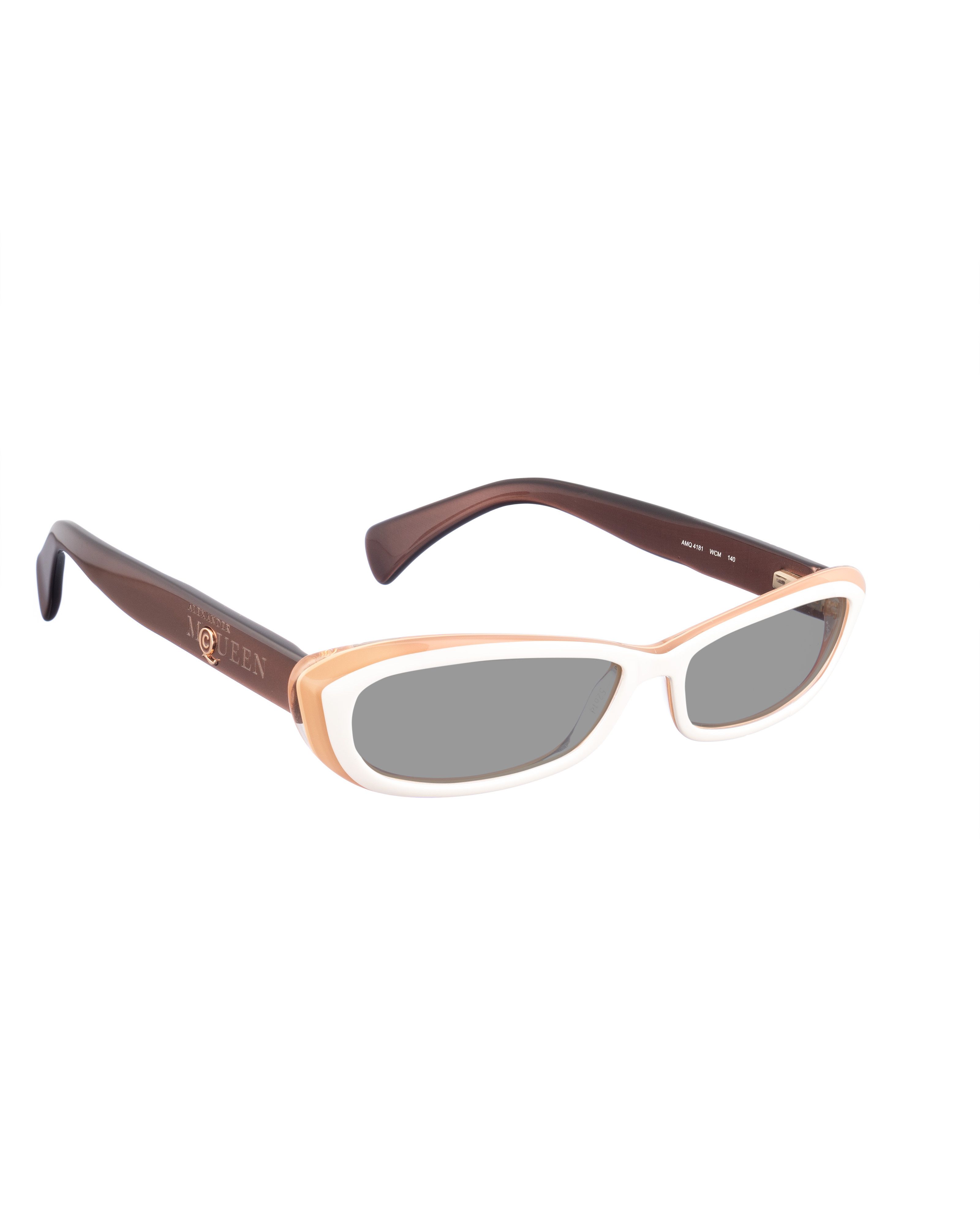 Alexander McQueen Alexander McQueen '90s Double Beige Cat-Eye Sunglasses Size ONE SIZE - 1 Thumbnail