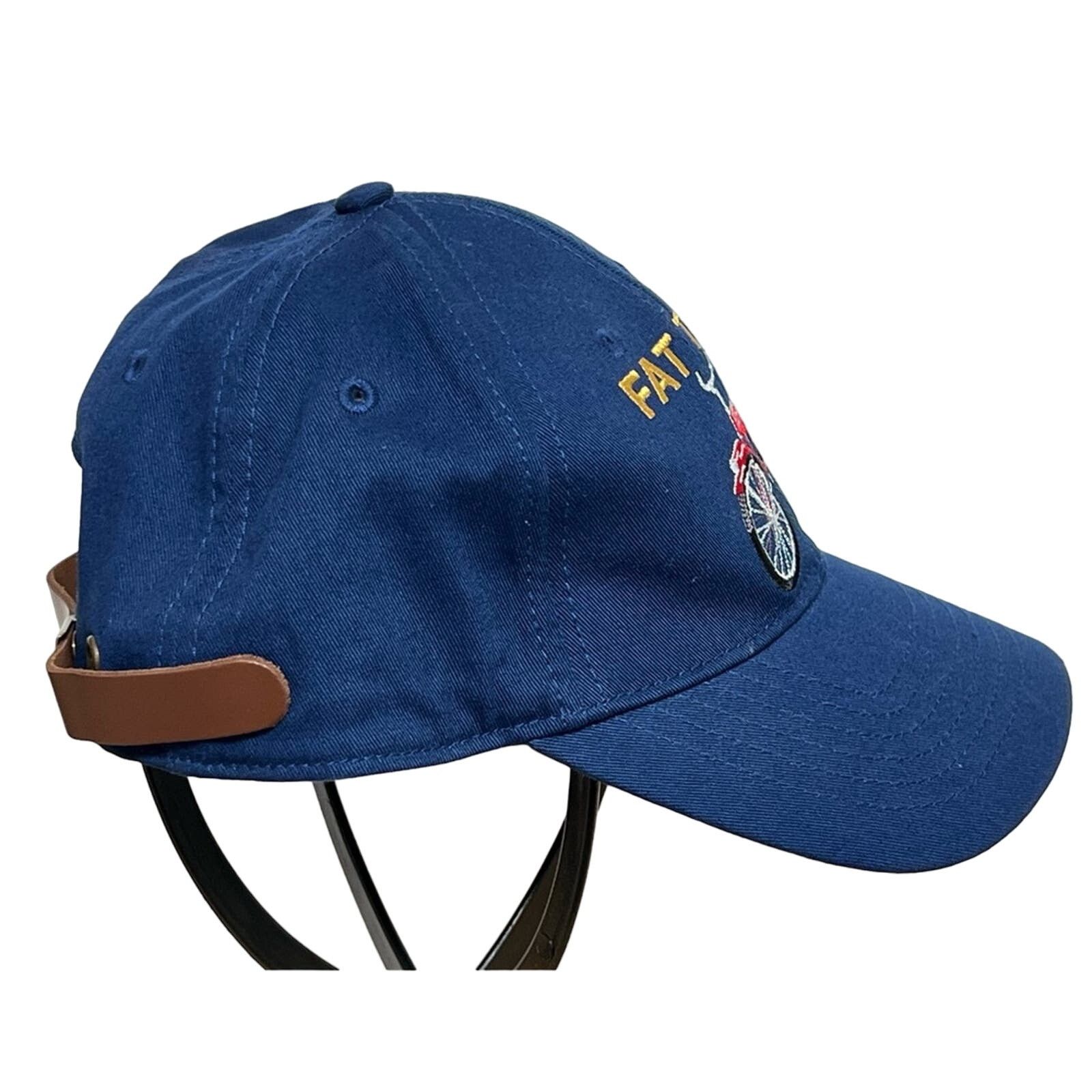 Drink Beer Save Water New Belgium Brewing Fat Tire Hat -Blue Leather Strap Beer Size ONE SIZE - 2 Thumbnail