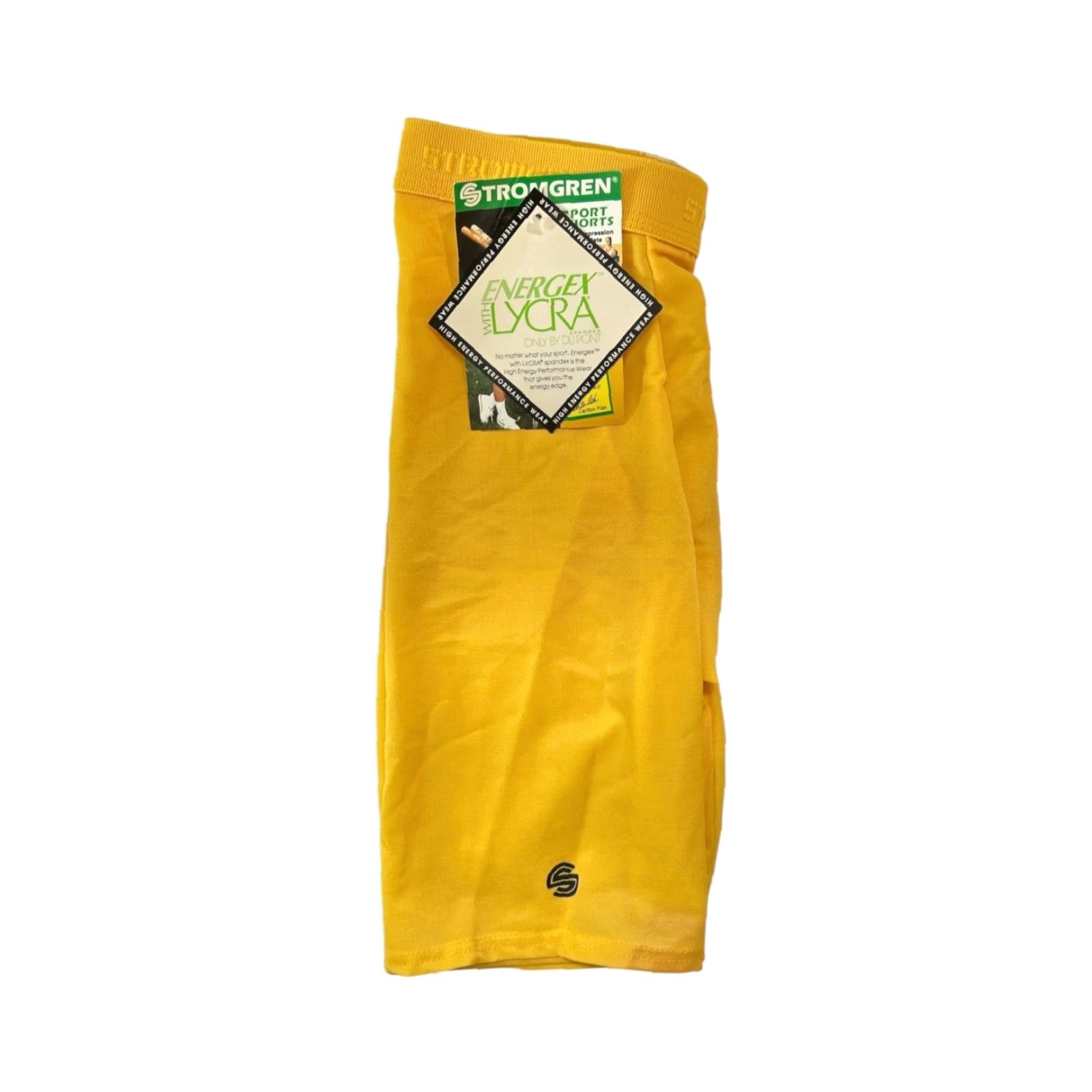 Vintage VINTAGE Stromgren Sport Compression Shorts Mens NWT M Yellow USA 90s Activewear Size US 31 - 4 Thumbnail