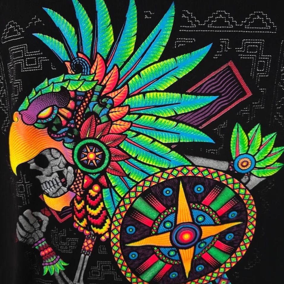 Vintage Tulum Mexico T Shirt Mens XL Black Aztec Art Travel Destination Tee Size US XL / EU 56 / 4 - 3 Thumbnail