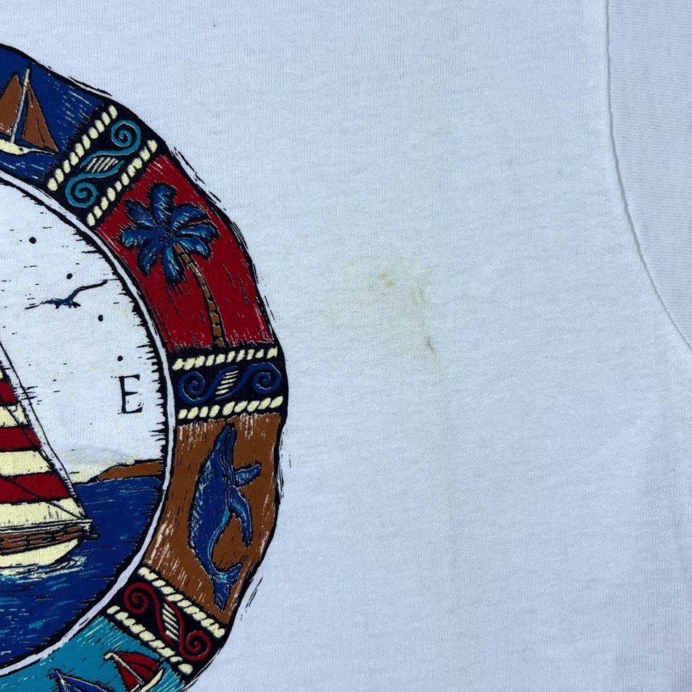 Fruit Of The Loom VINTAGE Port Dover Ontario, Canada Souvenir Graphic White Single Stitch T-Shirt Large Mens Cotton Fruit of the Loom Size US L / EU 52-54 / 3 - 7 Thumbnail
