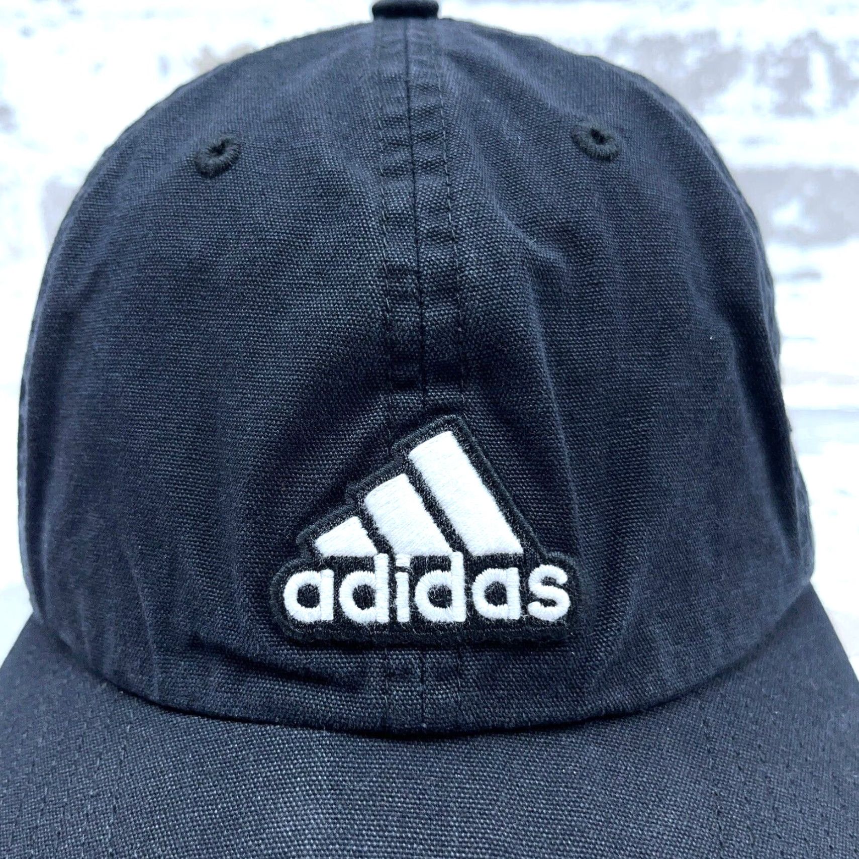 Adidas Adidas Hat Cap Baseball Strap Back Black White Canvas Adult Men One Size Casual Sport Logo Crew Neck? Size ONE SIZE - 4 Thumbnail