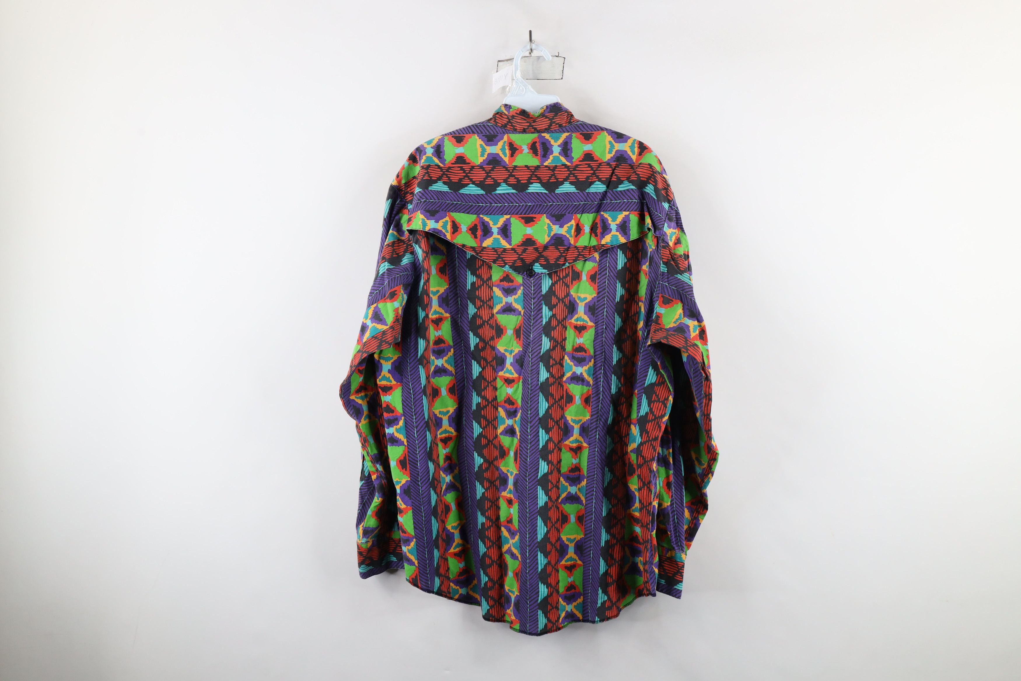 Vintage Vintage 90s Western Cowboy Band Collar Button Shirt USA Size US XL / EU 56 / 4 - 13 Thumbnail