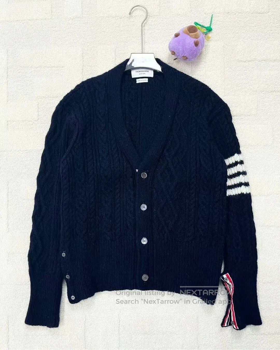 Thom Browne thom browne navy cable knit cardigan. Size US L / EU 52-54 / 3 - 1 Thumbnail