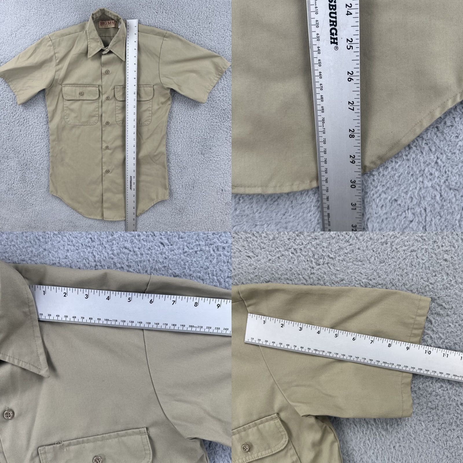 Vintage VINTAGE Big Mac Shirt Button Down Short Sleeve Beige Small Made In USA Work Wear 1970s Size US S / EU 44-46 / 1 - 9 Thumbnail