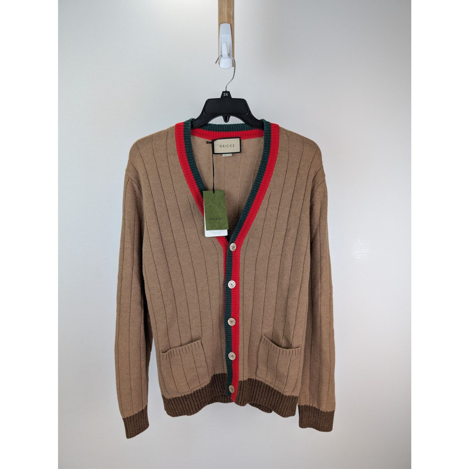 Gucci o1rshd1 Fine Camel Long Sleeve Cardigan Sweater Camel/Brown Size US XL / EU 56 / 4 - 1 Thumbnail