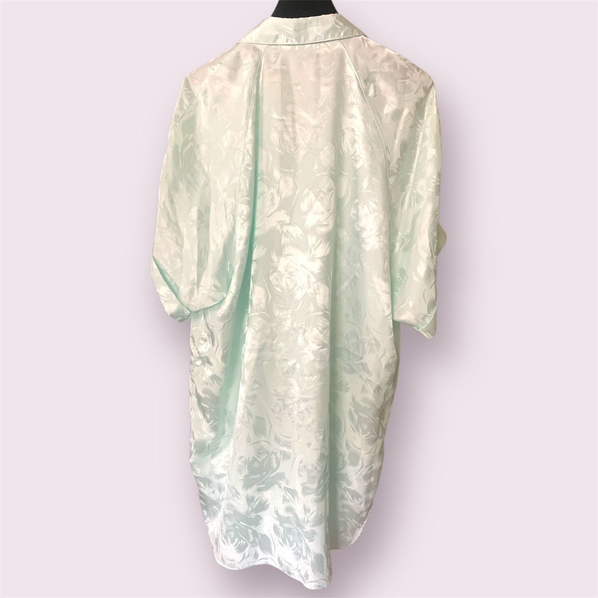 Vintage Floral Satin Mint Nightgown Size M / US 6-8 / IT 42-44 - 2 Thumbnail
