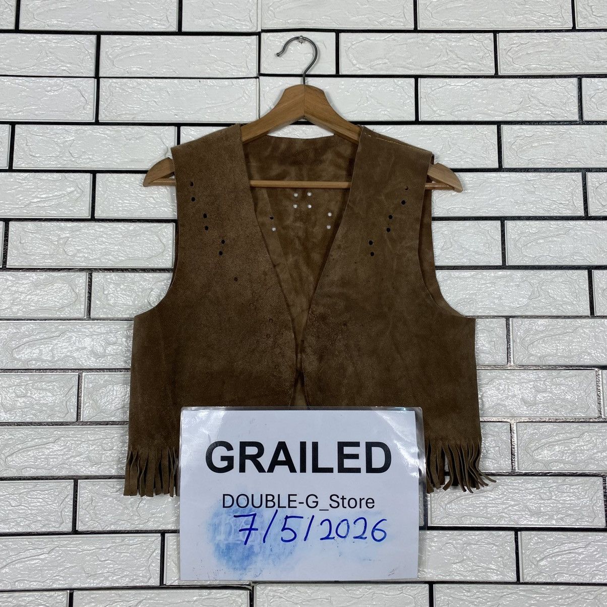 Japanese Brand Vintage Genuine Leather Vest Jacket Western Design Size US M / EU 48-50 / 2 - 1 Thumbnail
