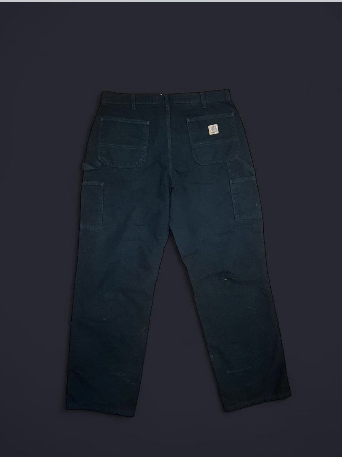 Carhartt × Vintage Vintage Carhartt Faded Black Baggy Canvas Carpenter Pants Size US 36 / EU 52 - 2 Thumbnail