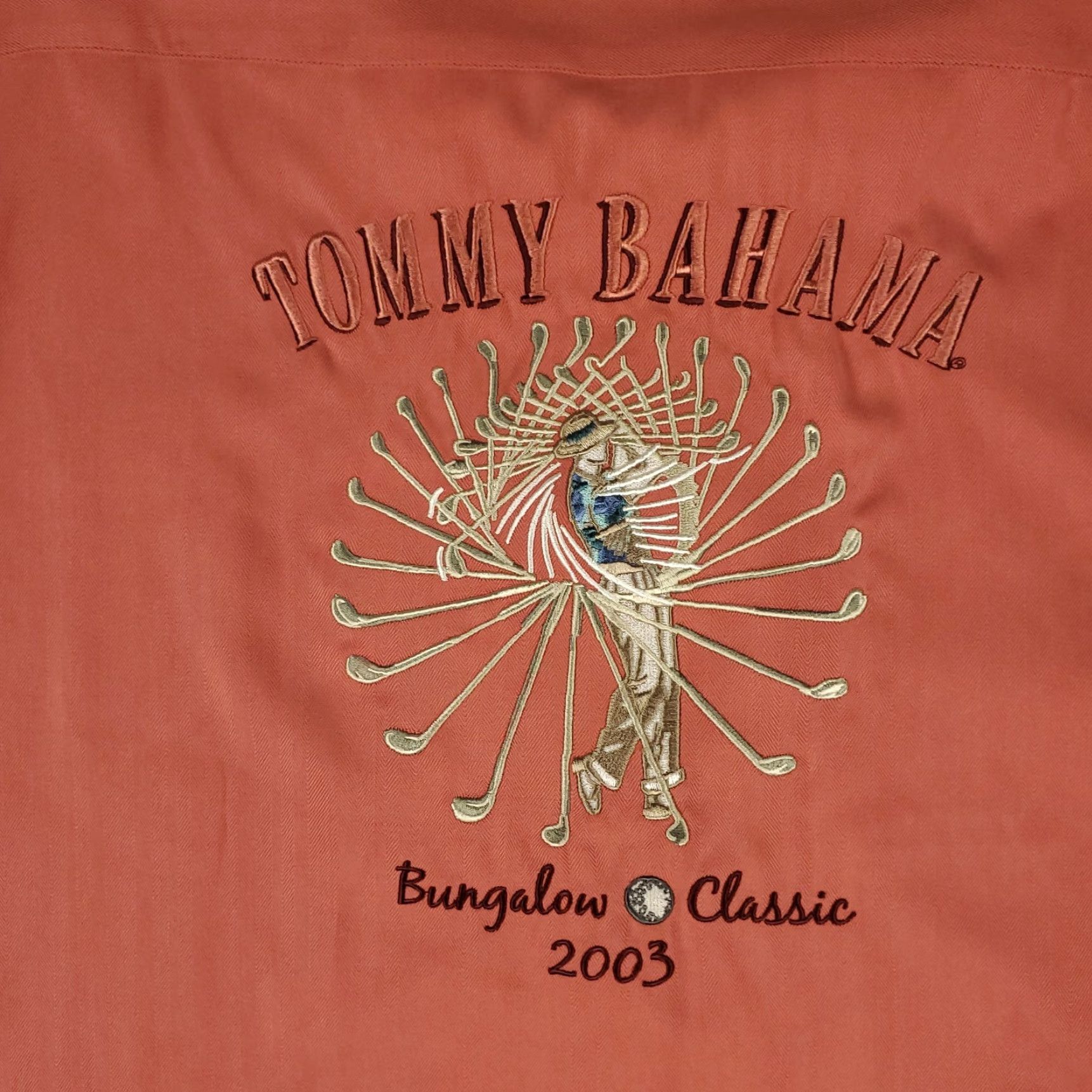 Tommy Bahama Tommy Bahama Shirt Mens M Gulf 2003 Embroidered Silk Hawaiian Red Short Sleeve Button-Up Size US M / EU 48-50 / 2 - 4 Thumbnail