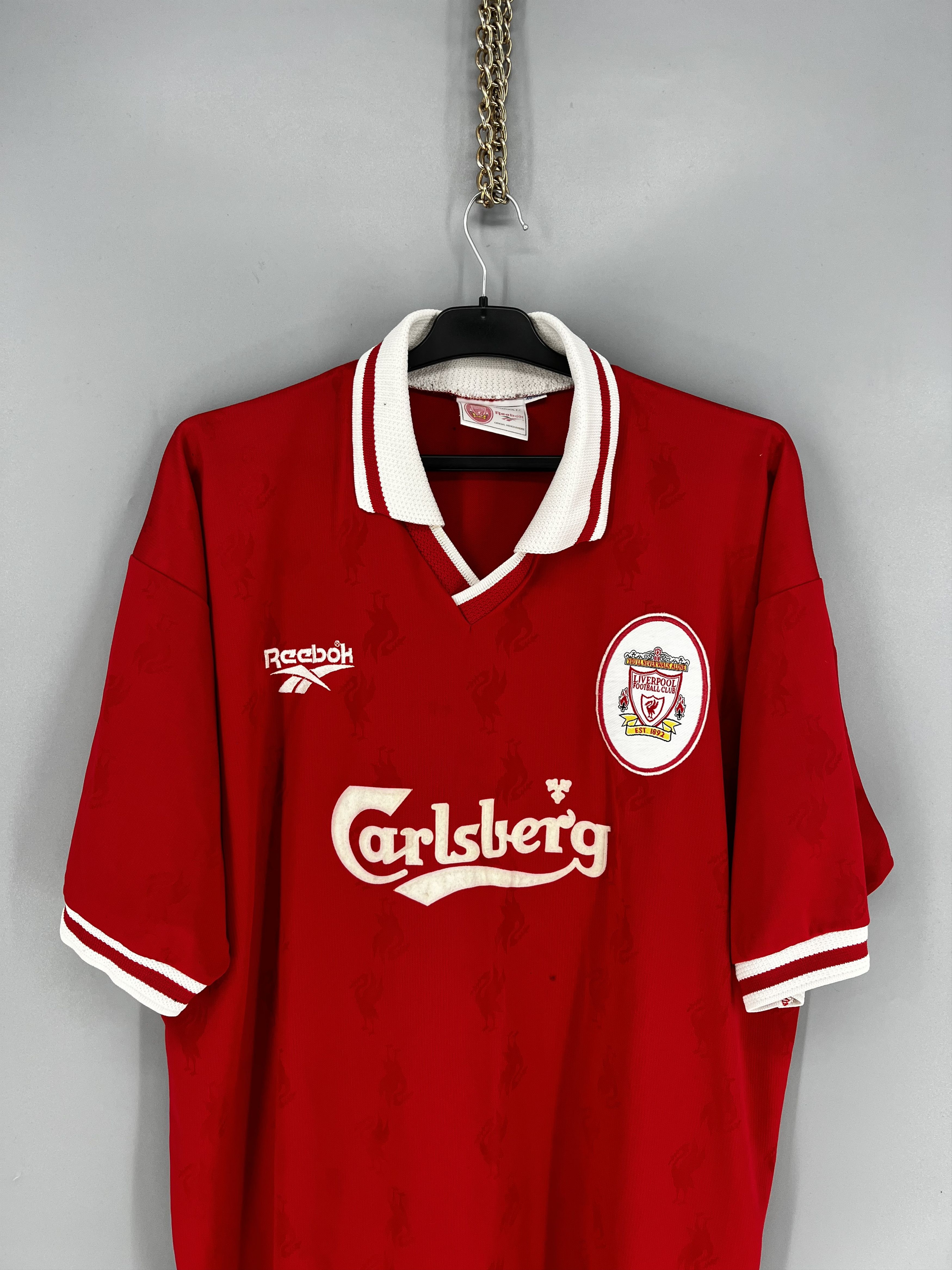 Reebok Liverpool FC 96/98 Home Jersey Reebok Carlsberg #10 UK Size US M / EU 48-50 / 2 - 6 Thumbnail