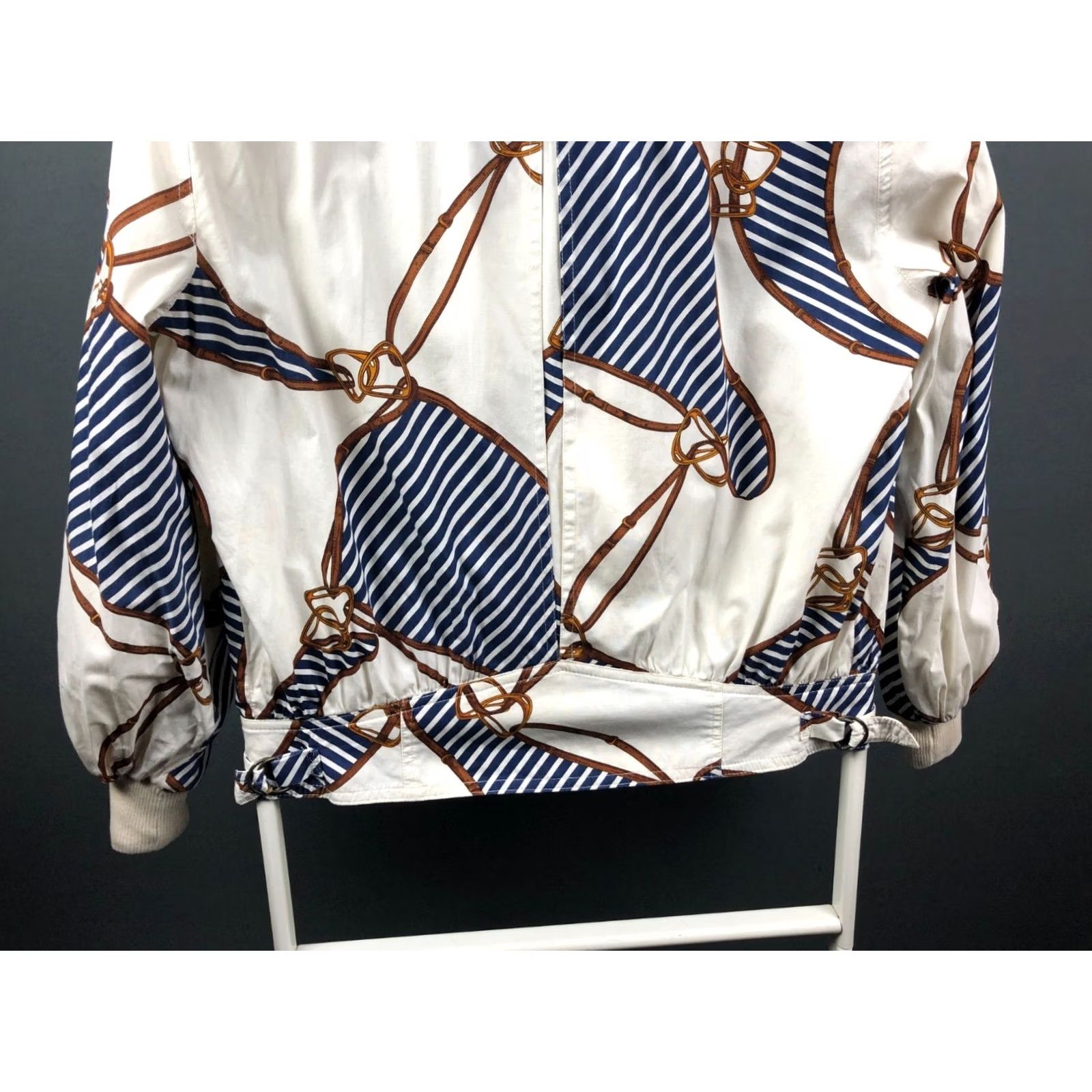 Aquascutum VINTAGE Aquascutum Bomber Jacket Ivory Patterned Polyester Women's Size ONE SIZE - 6 Thumbnail