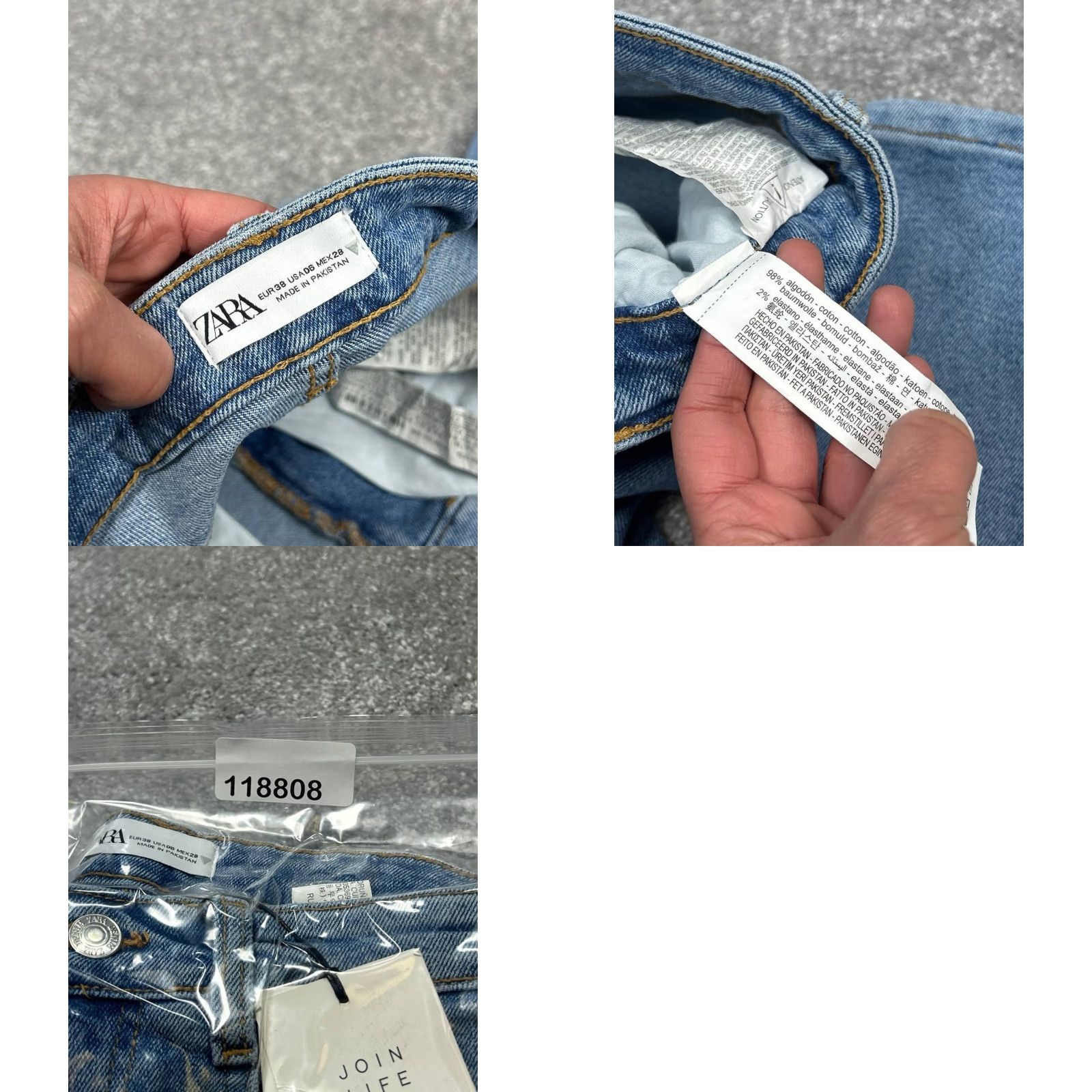 Zara Zara Jeans Womens 6 Blue Denim Logo Cotton Stretch Mid Rise Skinny Leg 26x26 New Size 28" / US 6 / IT 42 - 8 Thumbnail