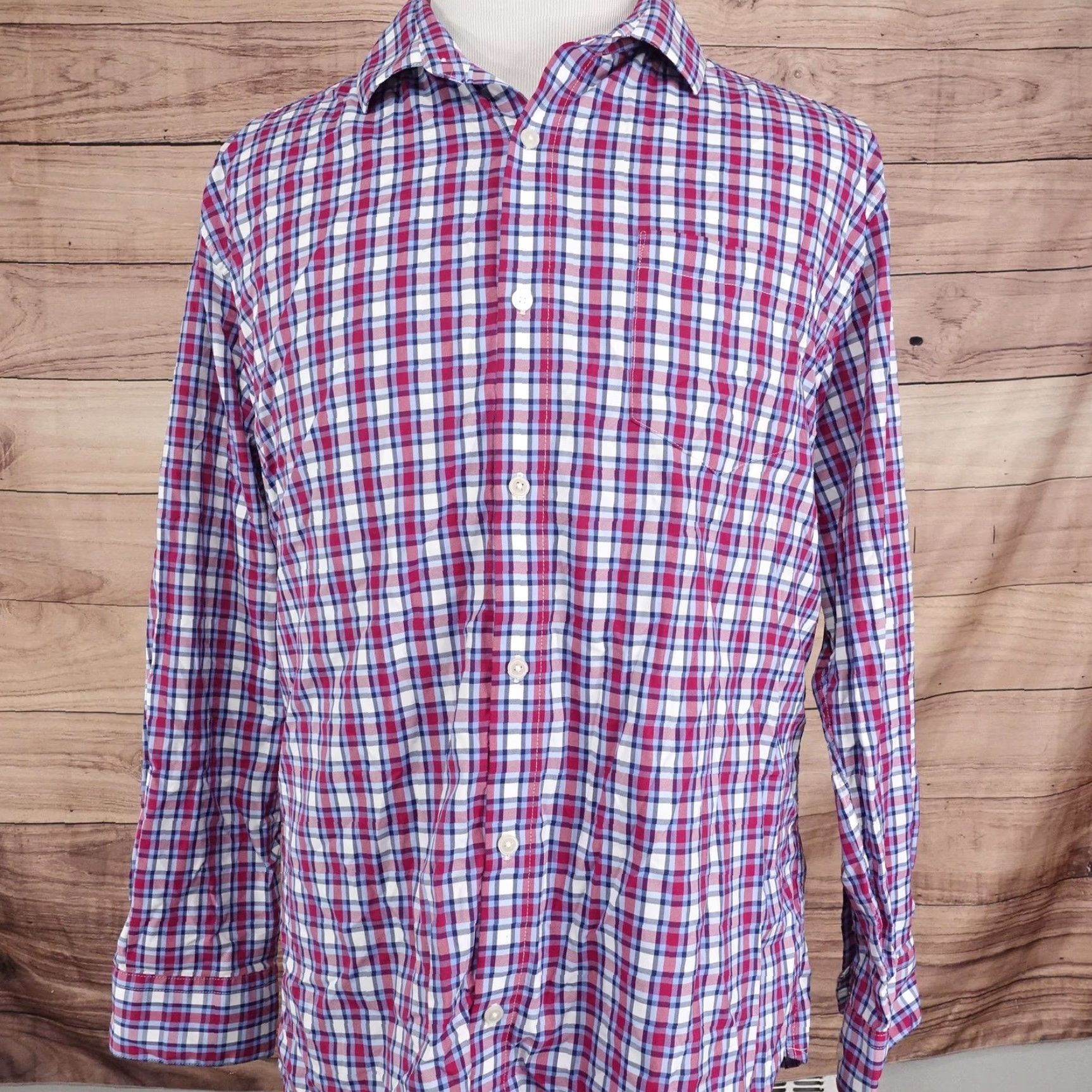 Vintage Kirkland Signature Shirt Mens XL Red Blue Plaid Performance Sport Stretch Shirt Size US XL / EU 56 / 4 - 3 Thumbnail