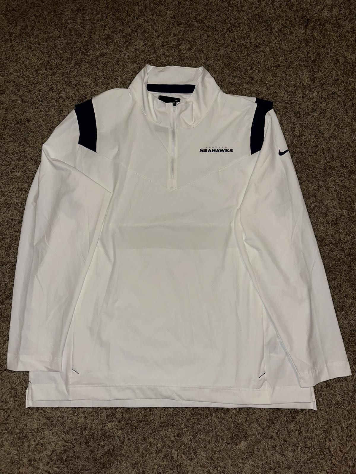Nike Nike Men’s Seattle Seahawks Sideline Coaches Repel White Quarter-Zip Jacket Size US XXL / EU 58 / 5 - 1 Thumbnail