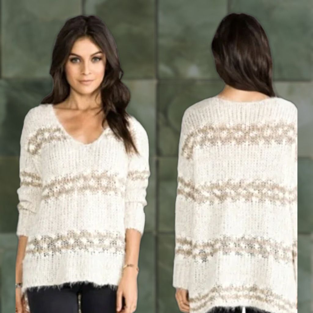 Free People FREE PEOPLE Linus Fuzzy Eyelash Oversized Sweater XS Multicolor Womens Size XS / US 0-2 / IT 36-38 - 1 Thumbnail
