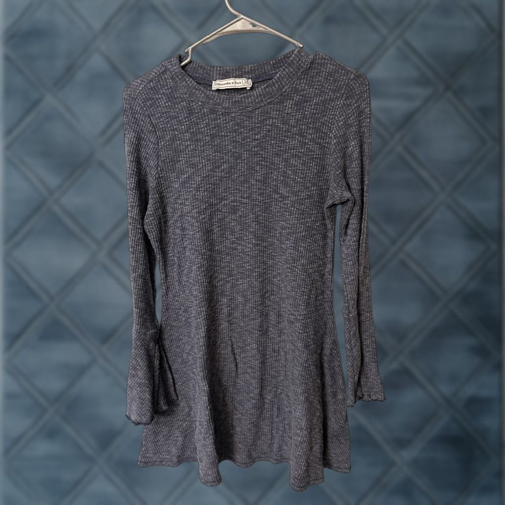 Abercrombie & Fitch Abercrombie & Fitch Sweater Dress Shirt Women Short A-Line Blue Knit Long Sleeve Round Neck Pullover Pocketed M Petite Size L / US 10 / IT 46 - 1 Thumbnail