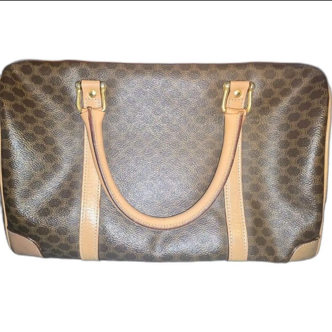 Celine Celine Coated Canvas Macadam Brown and Tan Boston Duffle Bag Size ONE SIZE - 2 Thumbnail