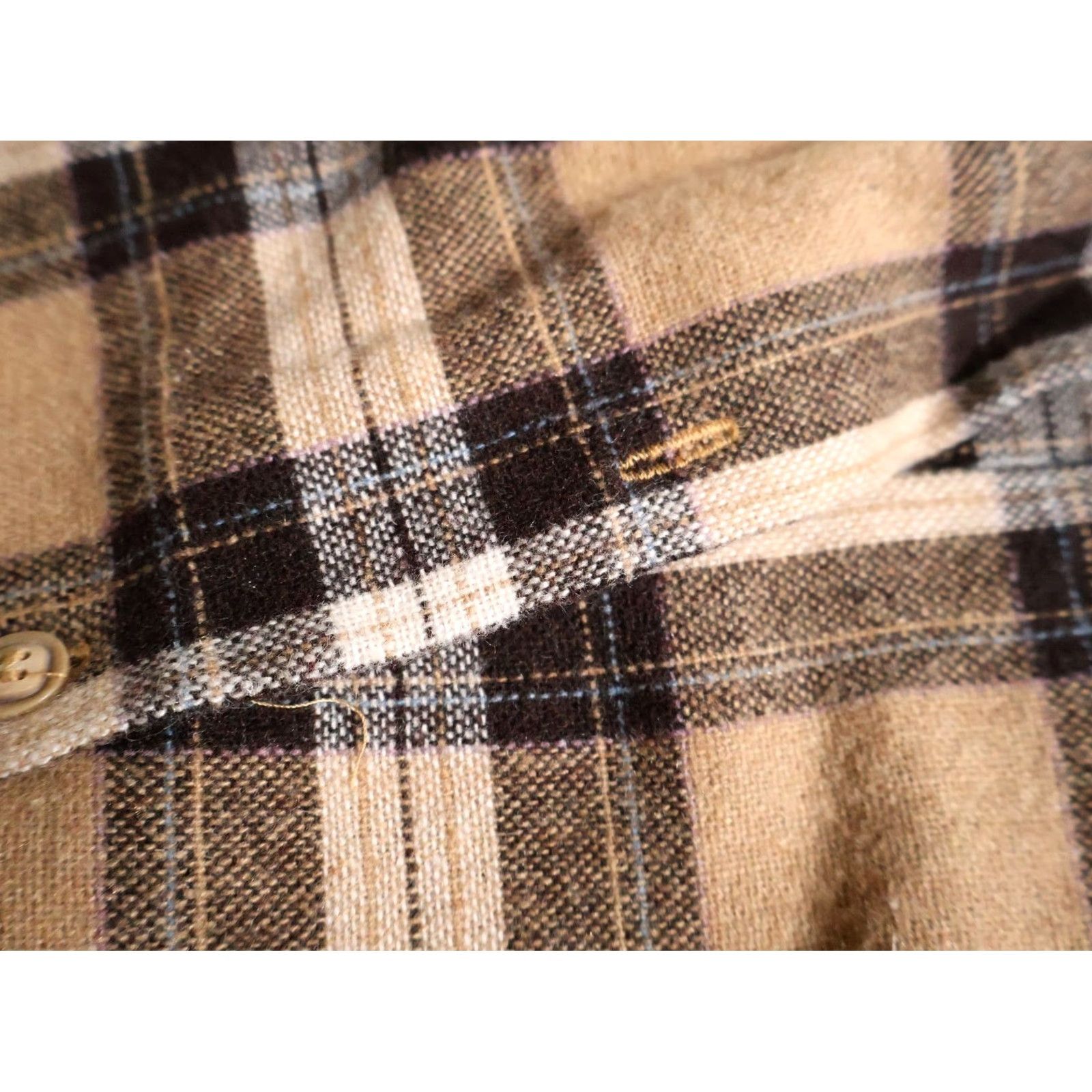 Vintage VINTAGE 80s Wool Blend Flannel Shirt Men Large Brown Plaid Lightweight Grunge Button-Up Pockets Casual Workwear Mens Size US L / EU 52-54 / 3 - 5 Thumbnail