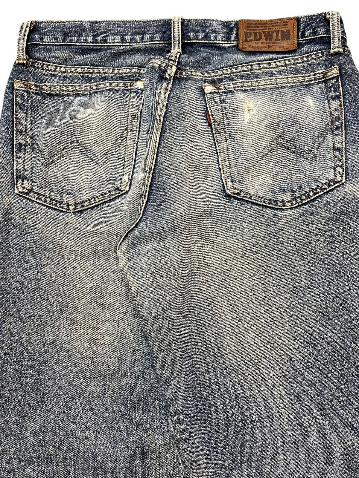 Edwin Vintage Edwin 401 Blue Wash Faded Style Wide Leg Jeans Size US 32 / EU 48 - 6 Thumbnail