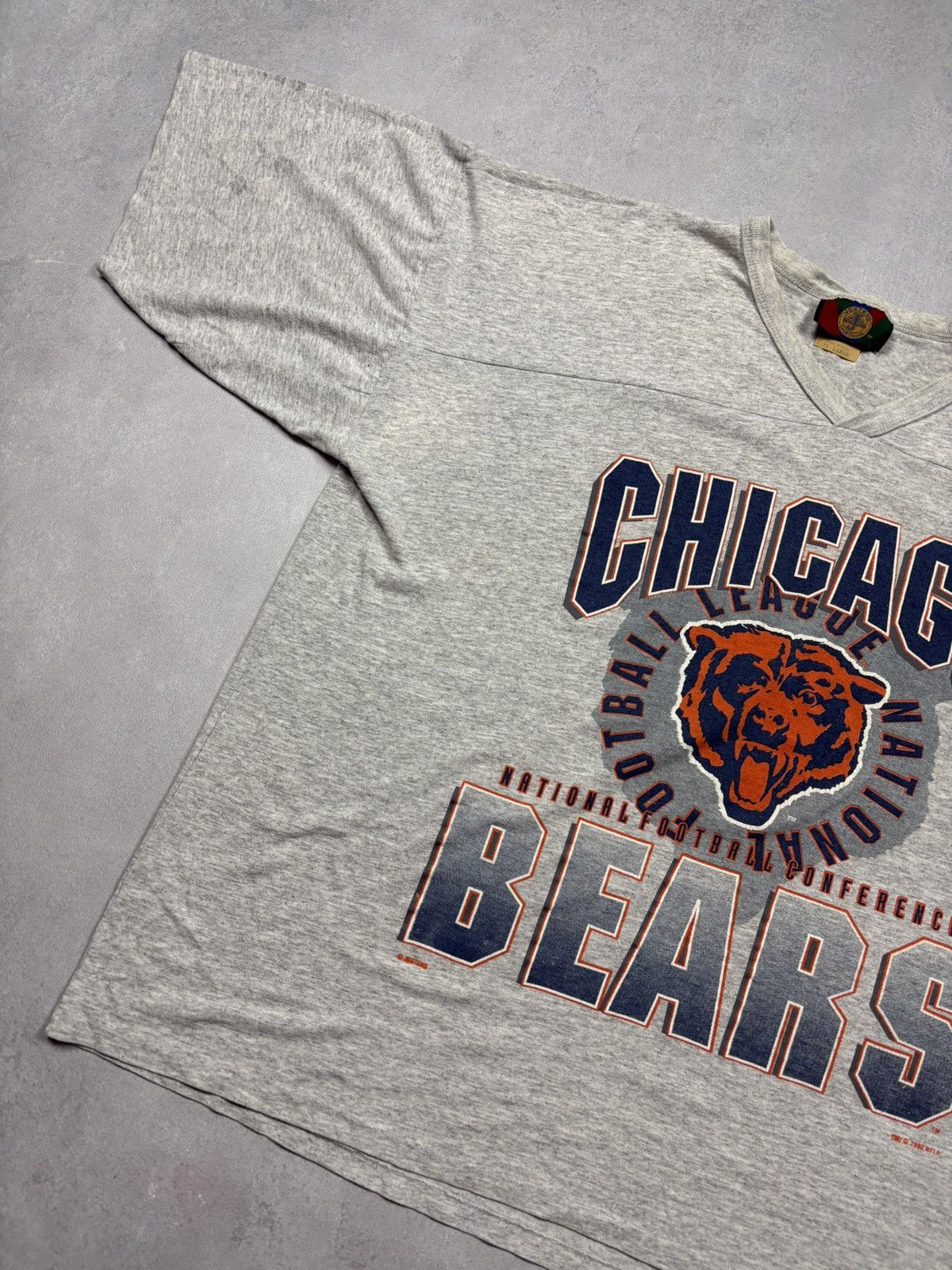NFL 1992 Chicago Bears Jostens NFL V-Neck Tee Vintage 90s USA Size US XXL / EU 58 / 5 - 3 Thumbnail