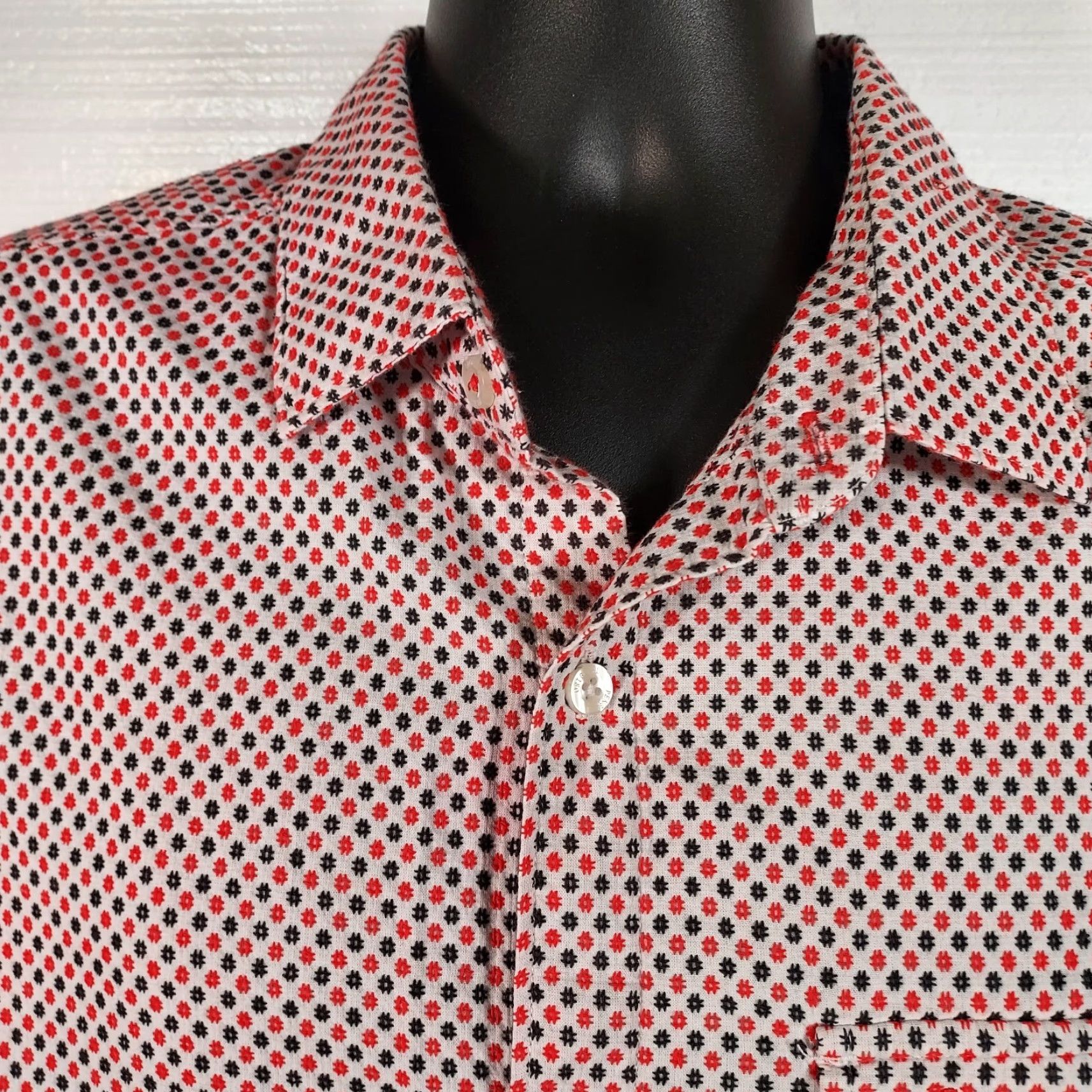 Original Penguin Penguin by Munsingwear Men’s Polo Shirt Red, White & Blue XLT Button Up Golf Shirt Short Sleeve Classic-Fit Size US XL / EU 56 / 4 - 4 Thumbnail