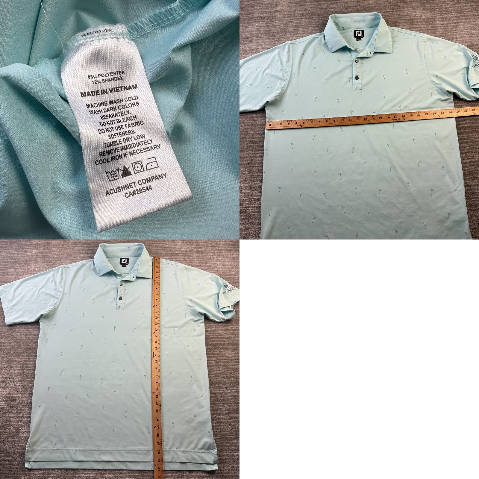 Footjoy FootJoy Polo Shirt Mens XL Blue Golf All Over Print Performance Size US XL / EU 56 / 4 - 8 Thumbnail