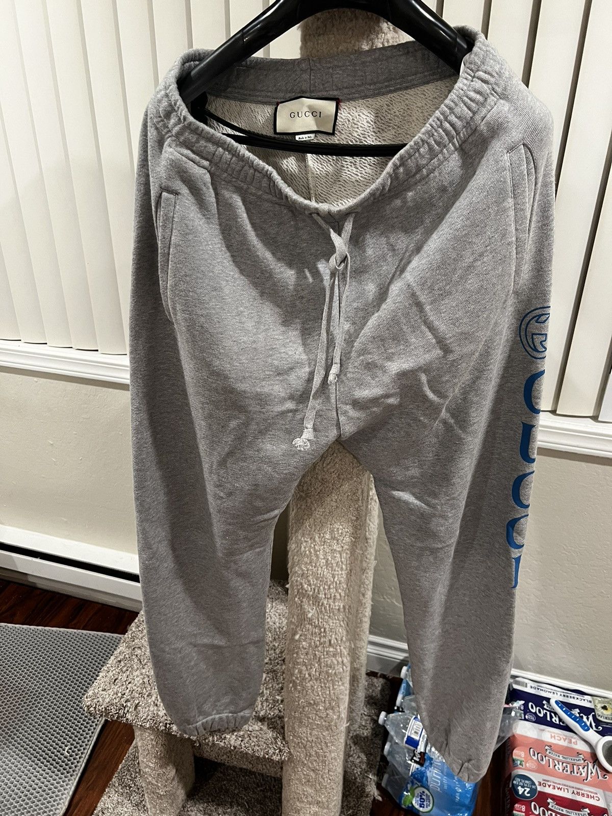 Gucci Logo Print Grey Sweatpants
