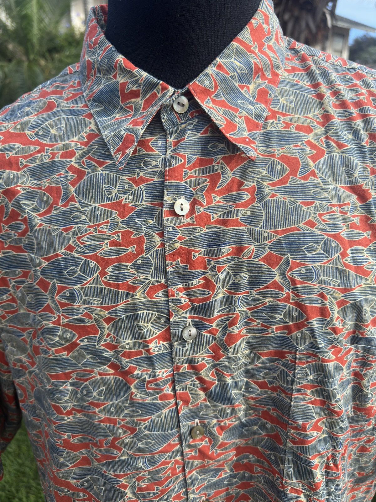 Tori Richard PreOwned Tori Richard Hawaiian Fishes Red/Blue Men's XXL Size US XXL / EU 58 / 5 - 3 Thumbnail