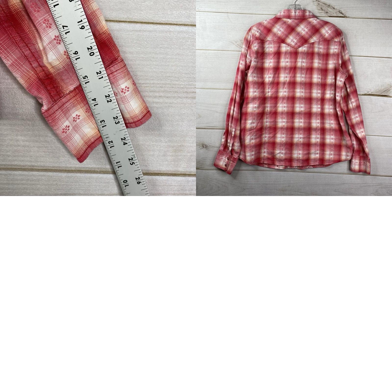 Pinko Bit & Bridle Pink Plaid Shirt Womens L Western Button Up Embroidered Pockets Nicely 100% Cotton Size L / US 10 / IT 46 - 8 Thumbnail